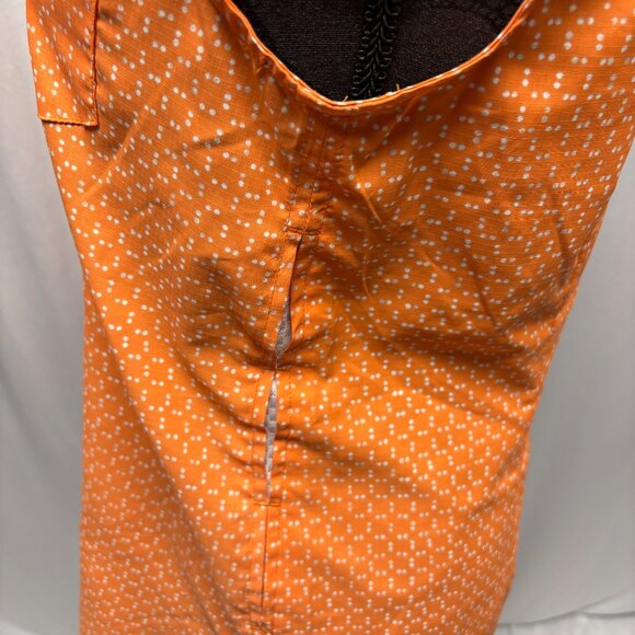 Eddie Bauer Sleeveless Button Up Blouse Womens Sz Small Orange Polka Dot Casual - Picture 8 of 10